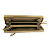 Classic Metallic Edge Continental Zip Around Wallet - Tan