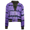 Reversible Tie Dye Track Bomber Jacket - Olive / Purple