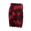 Floral Embroidered Shorts - Burgundy