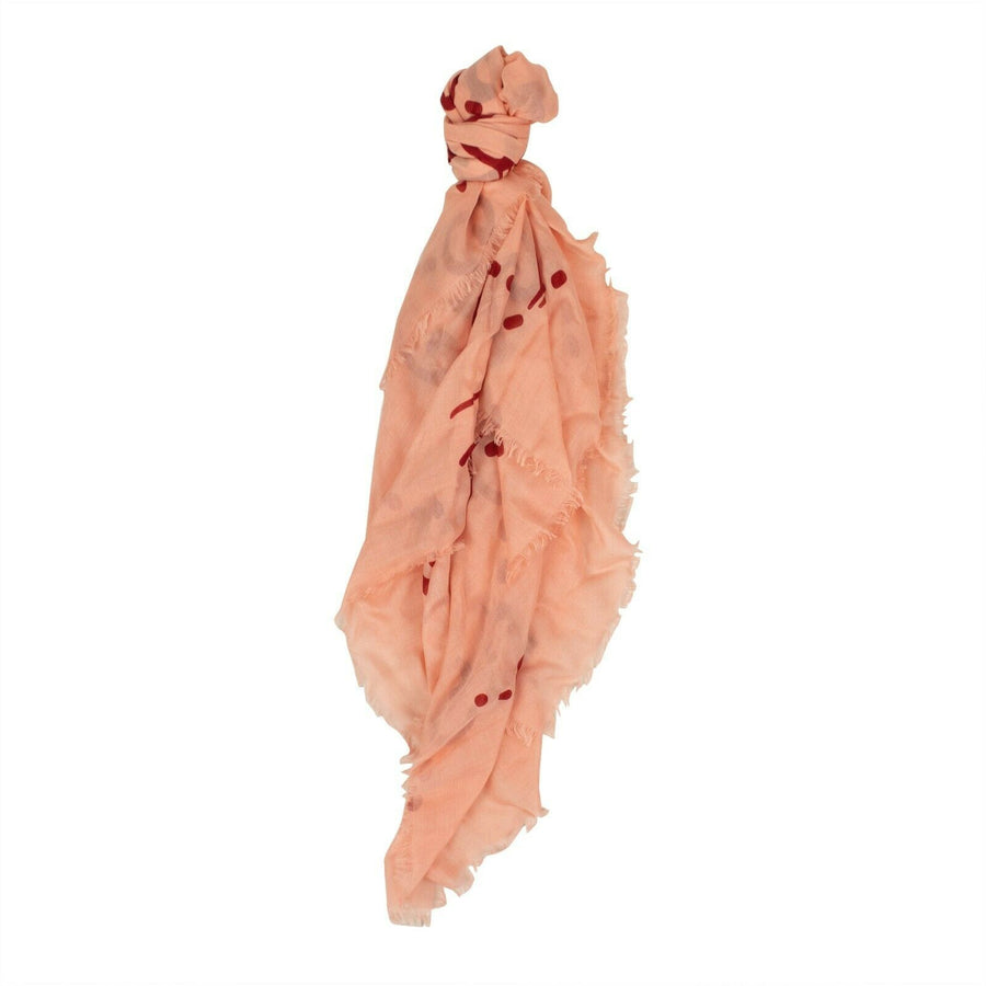 Logo 'GG Ghost' Printed Shawl Scarf - Pink