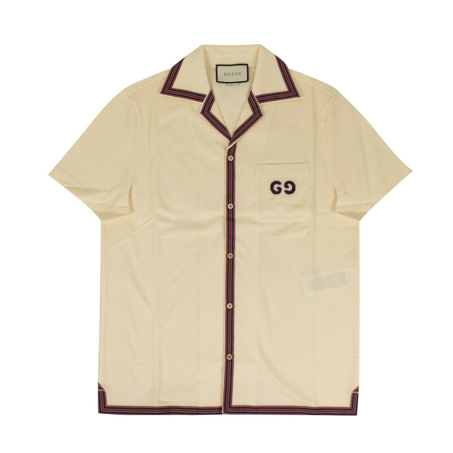 Cotton GG Embroidery Polo Shirt - Off-White