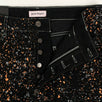 Cotton Paint Splattered Denim Pants -  Black