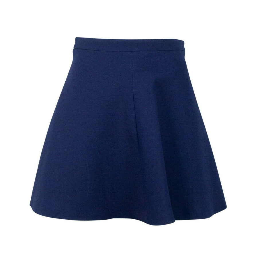 Wool Blend Skater Skirt - Blue