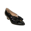 Women's Leather Bow Pumps - Black