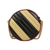 Striped Quilted GG Marmont Leather Mini Round Shoulder Bag - Beige / Black