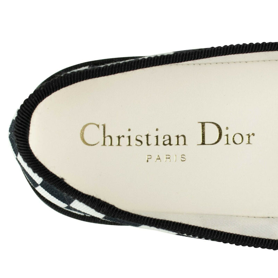 Checkered Canvas Dior Hit Slip-On Shoes - Black / White