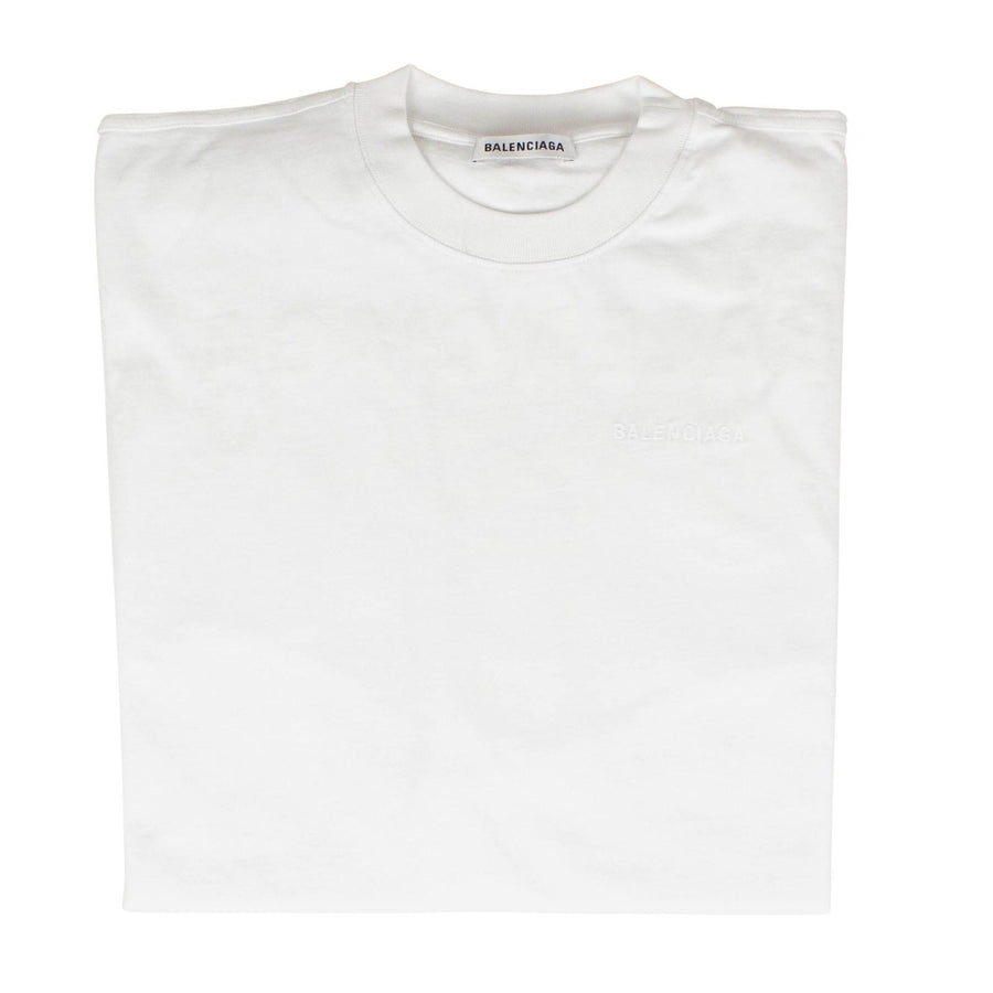 White Cotton Logo Short Sleeve Crewneck T-Shirt