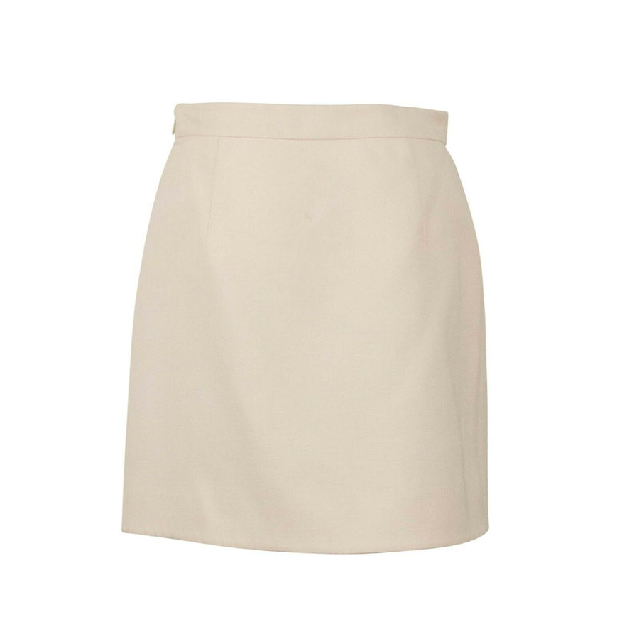 Wool Blend Wrap Skirt - Ivory