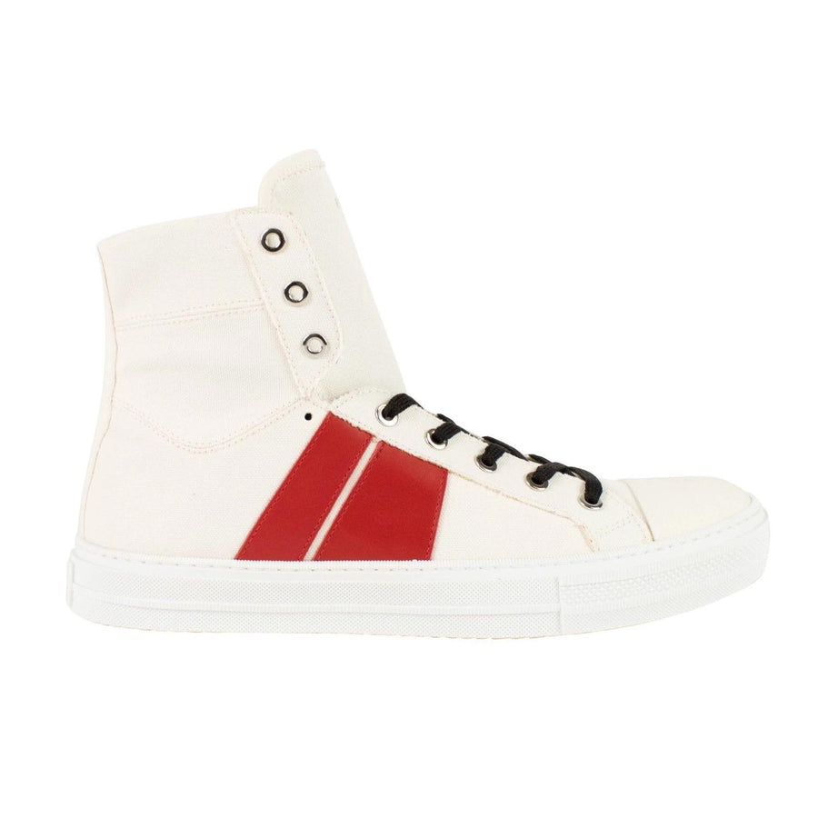 Men's Sunset Canvas High Top Sneakers - White / Red