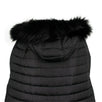 Puffer Cape Fur Collar Coat - Black