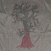 Cotton Tree Design On Back T-shirt - Gray / Pink