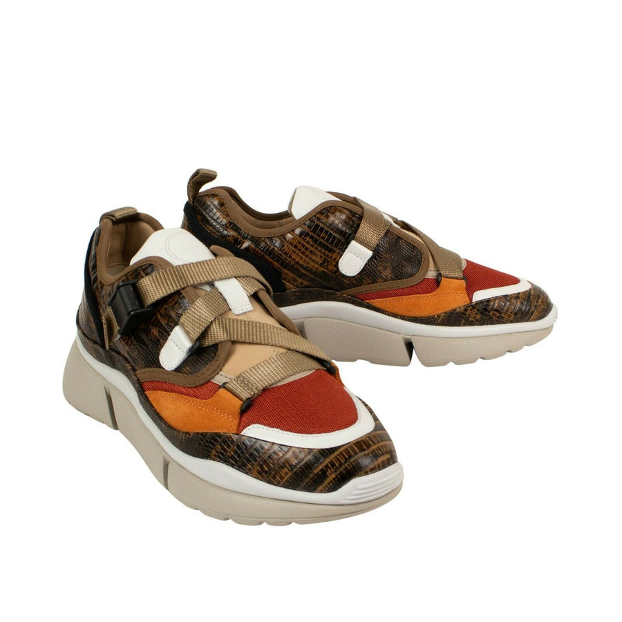 Python 'Sonnie' Low-Top Sneakers - Chestnut Brown