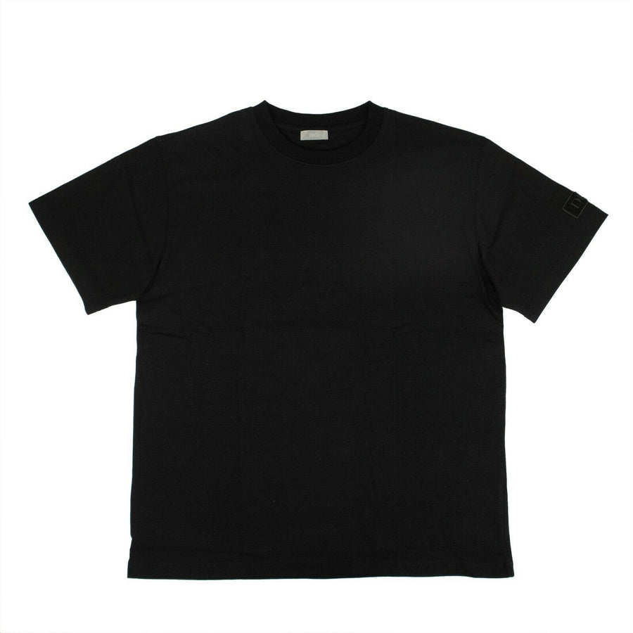 Cotton 'Dior' Patch Short Sleeve T-Shirt - Black