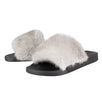 Mink Fur Slides - Gray