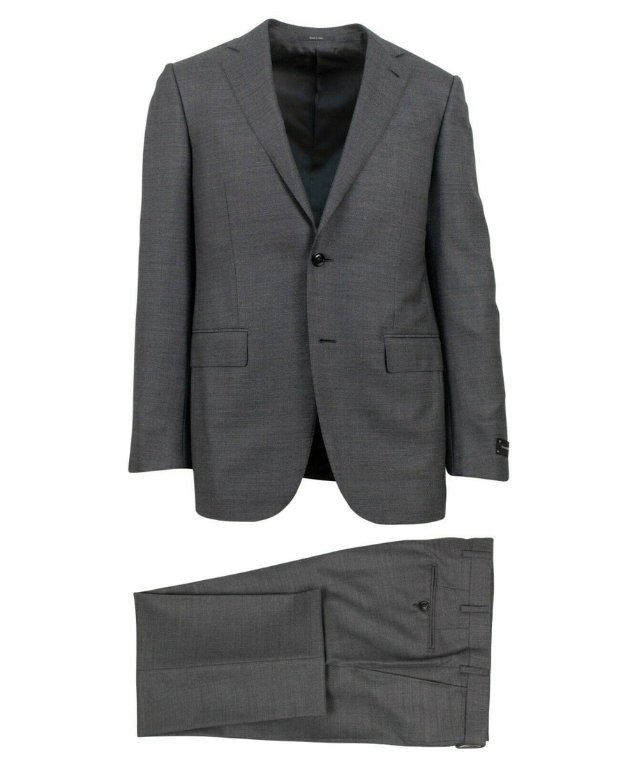 Wool Blend Two Button Suit - Gray