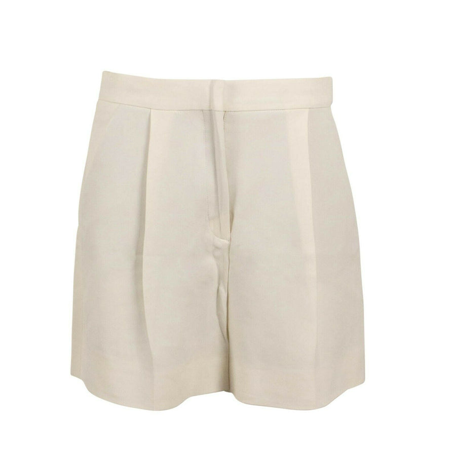 Silk Pleated Front Shorts - Ivory