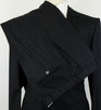 Drop 6 Striped Wool 1 Button Suit - Black