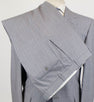 Drop 6 Striped Wool 3 Button Suit - Gray