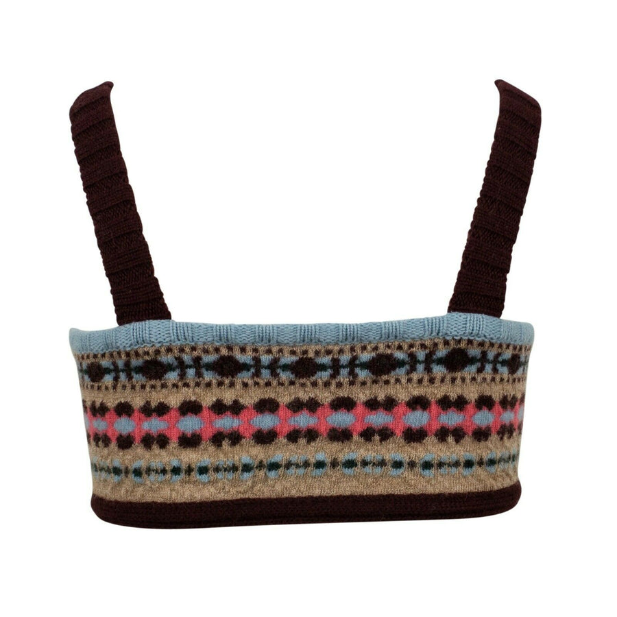 Wool Fair Isle Design Bralette Top - Multi