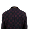 GG Rope Trim Shawl Collar Blazer Jacket - Burgundy