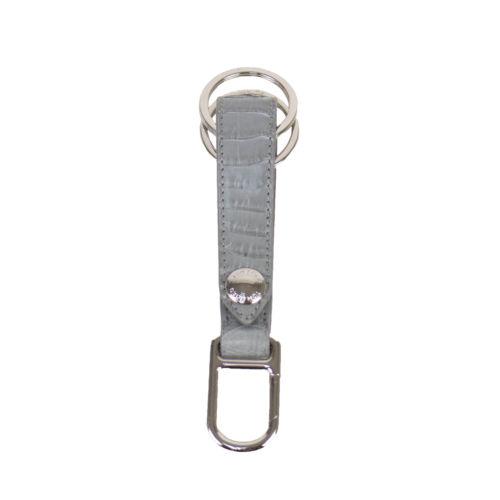 Ostrich Leather Key Chain - Ice Gray