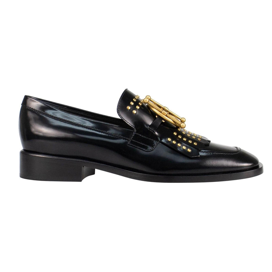 Diordirection Studded Calfskin Loafers - Black