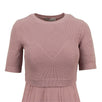 Wool Cabal Knit 3/4 Sleeve Midi Sweater Dress - Mauve