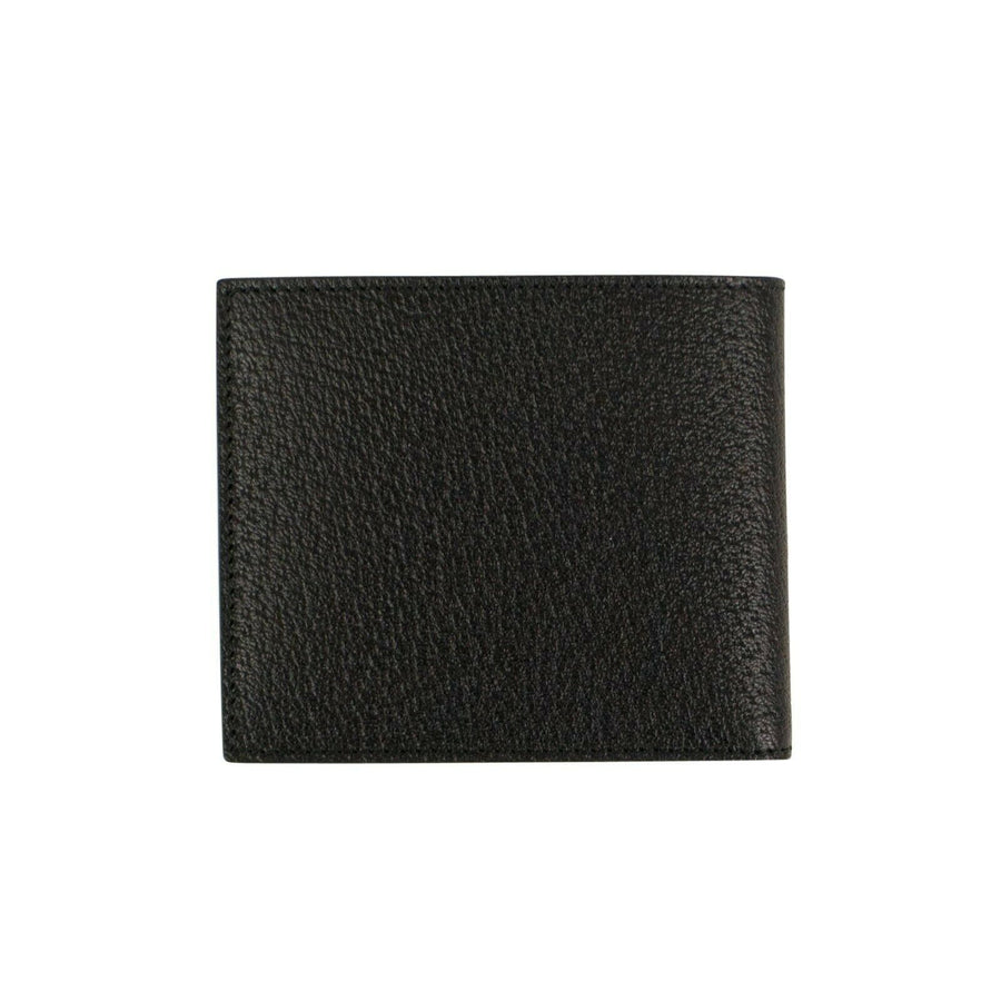 Web Grained Leather Bi-Fold Wallet - Black