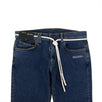 Belted Skinny Denim Pants - Blue