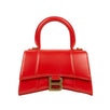 Leather Hourglass Extra Small Top Handle Bag - Red