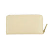 Leather Zip Around Wallet - Ivory