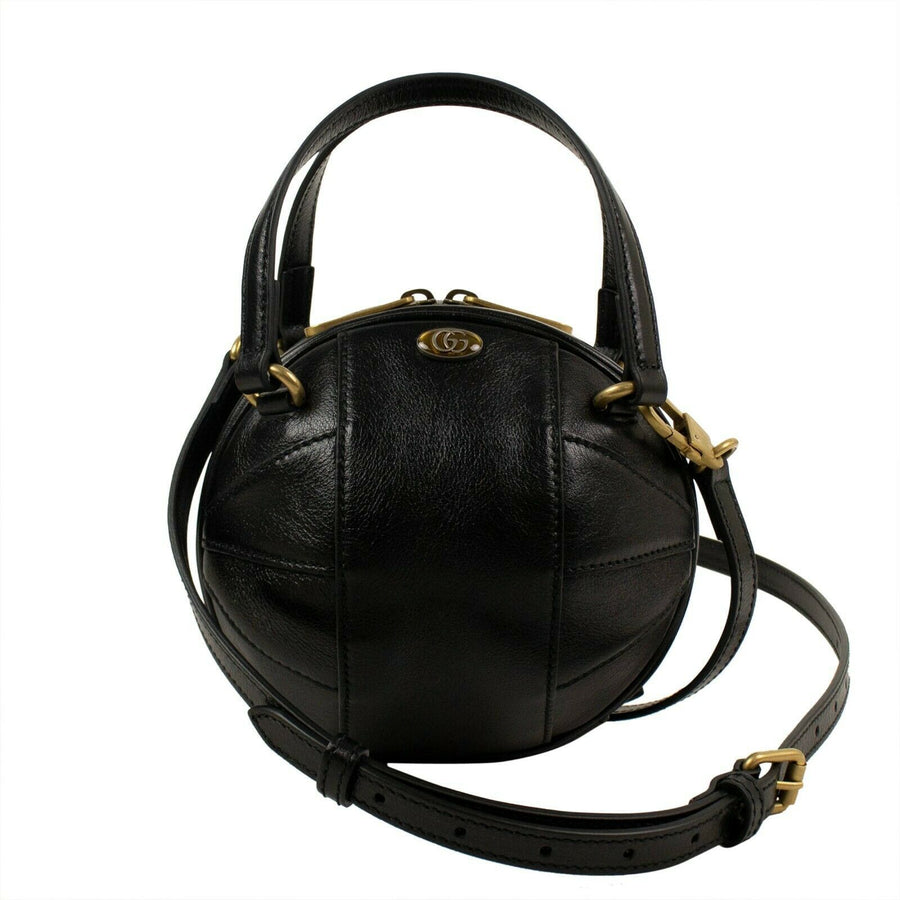 Leather Mini 'Tifosa' Convertible Strap Ball Shoulder Bag - Black