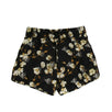 Nylon Floral Jogging Shorts - Black