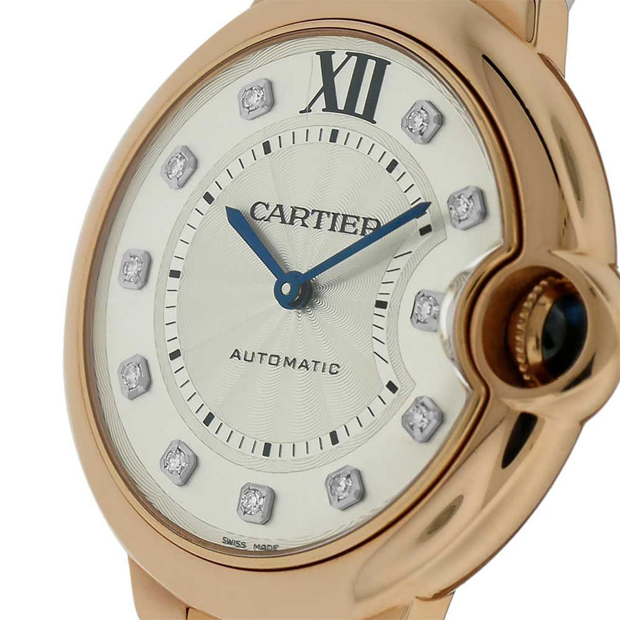 Cartier Ballon Bleu, Rose Gold Diamond Dial 36MM Watch WE902026(PRE-OWNED)