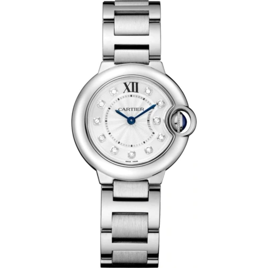 Cartier Ballon Bleu, Stainless-Steel Diamond 28MM Watch WE902073