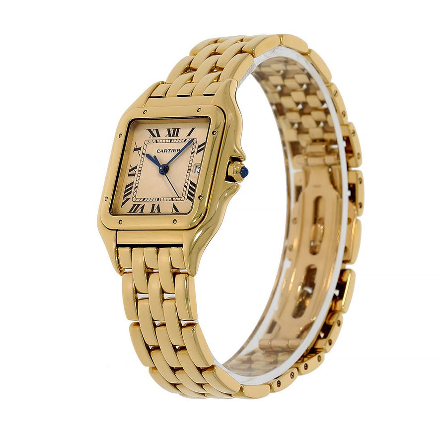 Cartier Panthere de Cartier, Yellow Gold Blue Steel Hands 28MM Watch 106000M(PRE-OWNED)