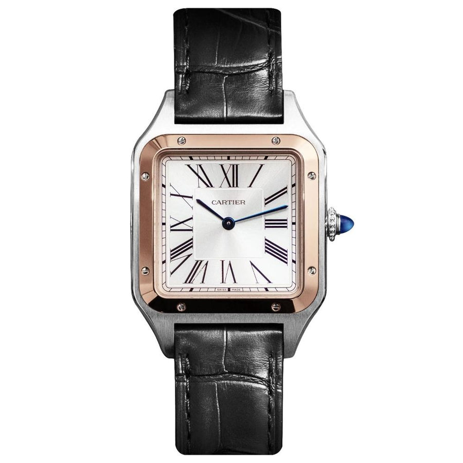 Cartier Santos Dumont, Large Two-Tone Steel and Rose Gold 43MM Watch W2SA0011