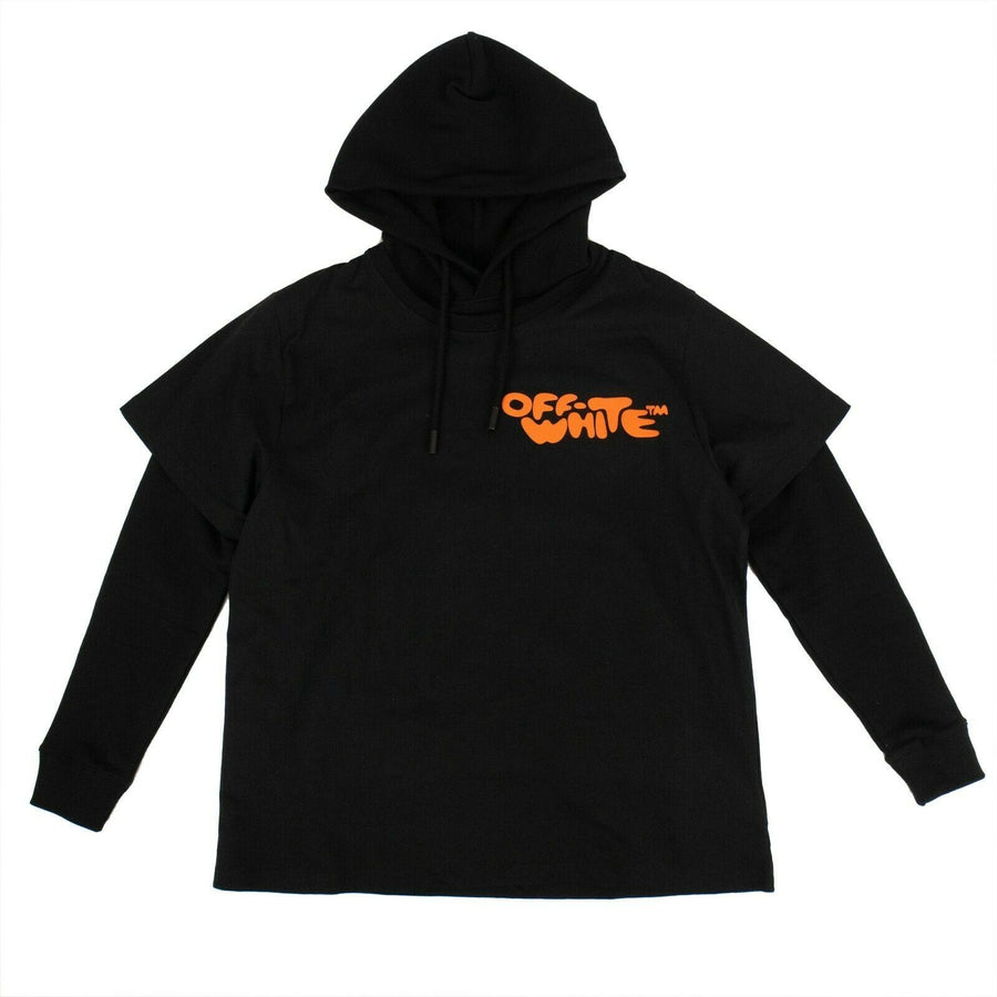 Logo Layered Hooded Sweater - Black