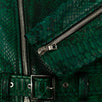 Python Leather Biker Jacket - Green