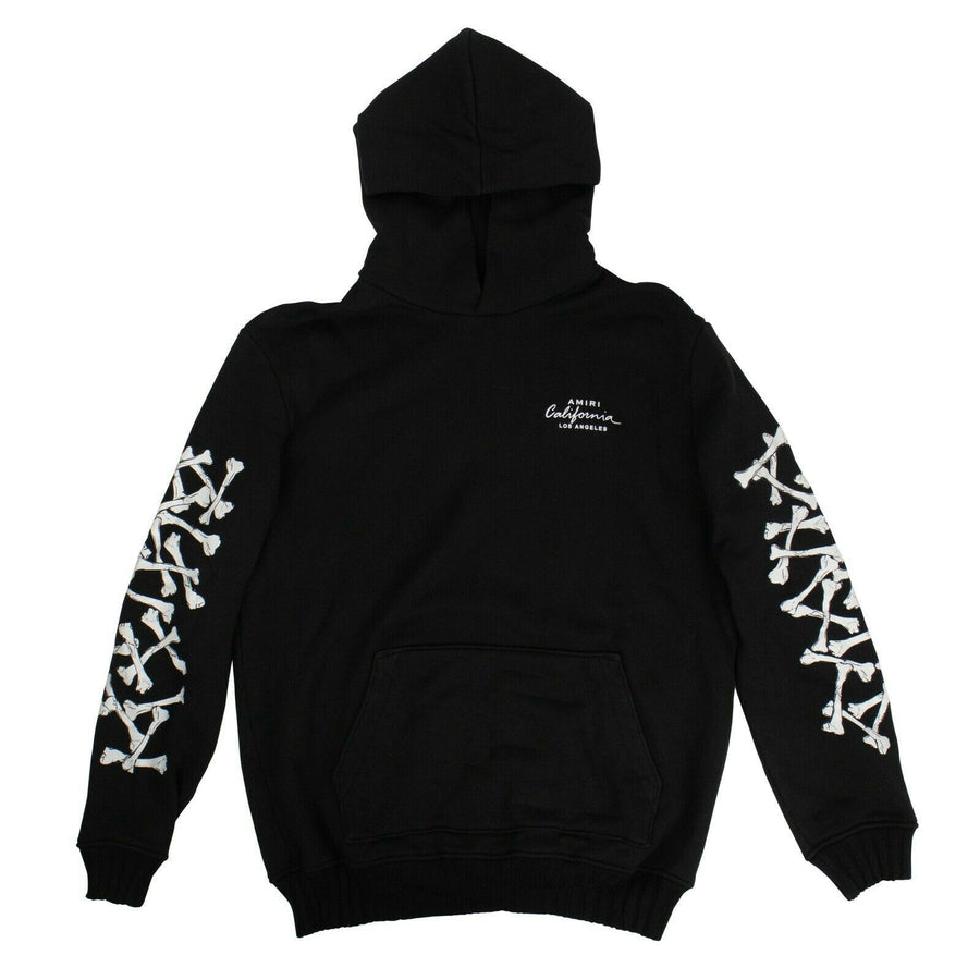 Cotton Bones Graphic Print Hoodie Sweatshirt - Black