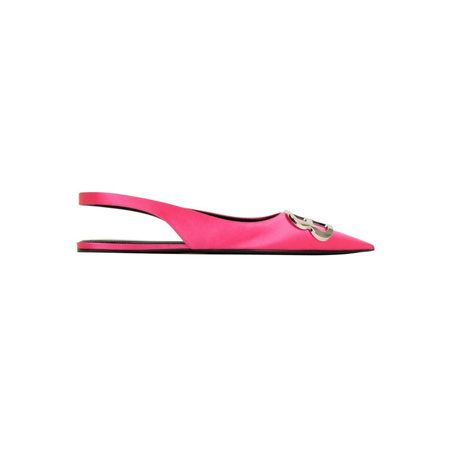 BB Satin Slingback Ballerina Flats - Neon Pink