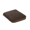 Leather Number Embossed Patchwork Square Wallet - Brown