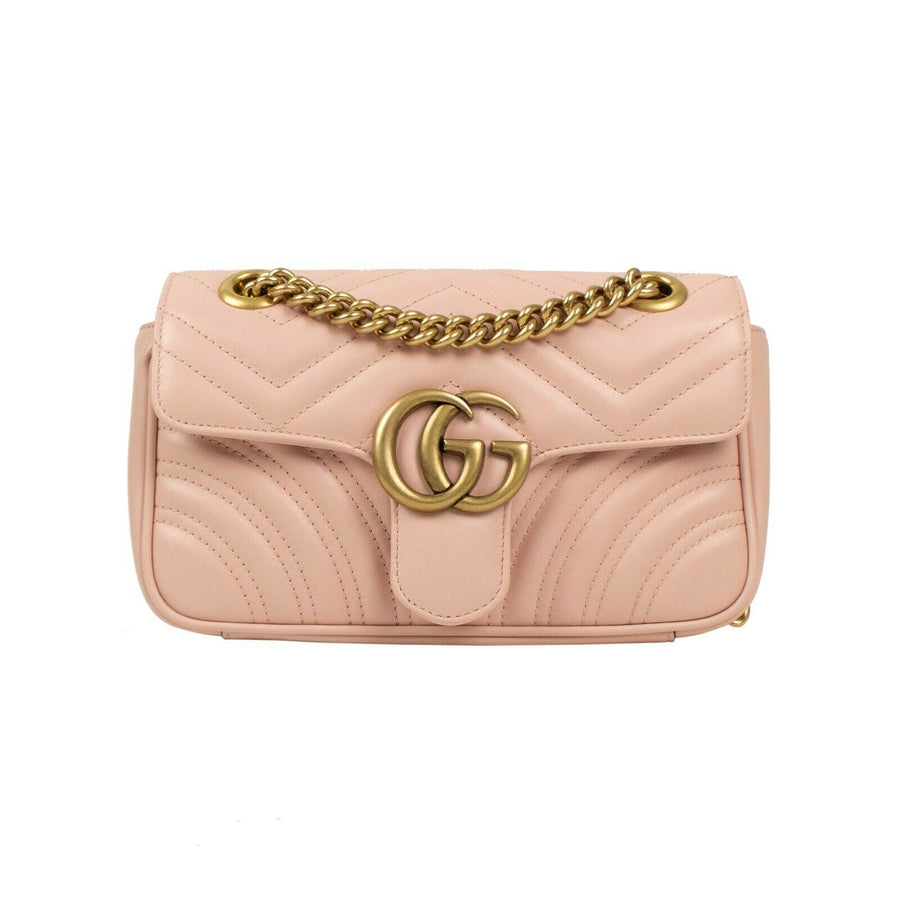 Small Quilted GG Marmont Matelasse Leather Shoulder Bag - Pink