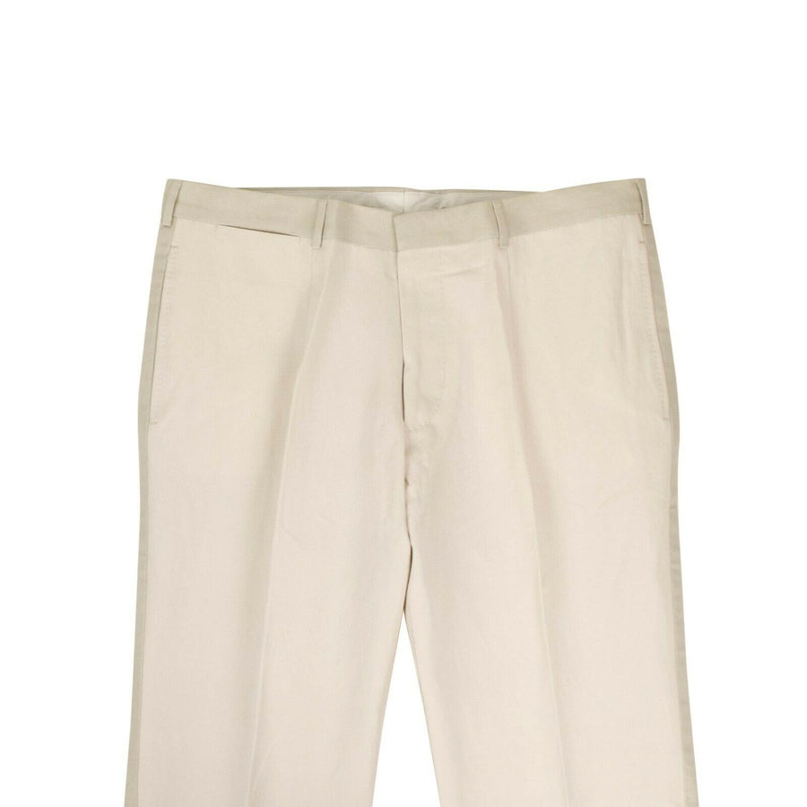 Side Striped Cotton Blend Pants - Beige