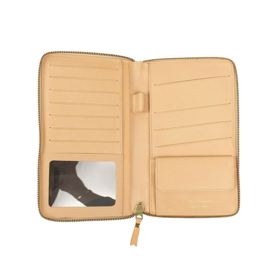 Leather Butterfly Travel Organizer Wallet - Beige