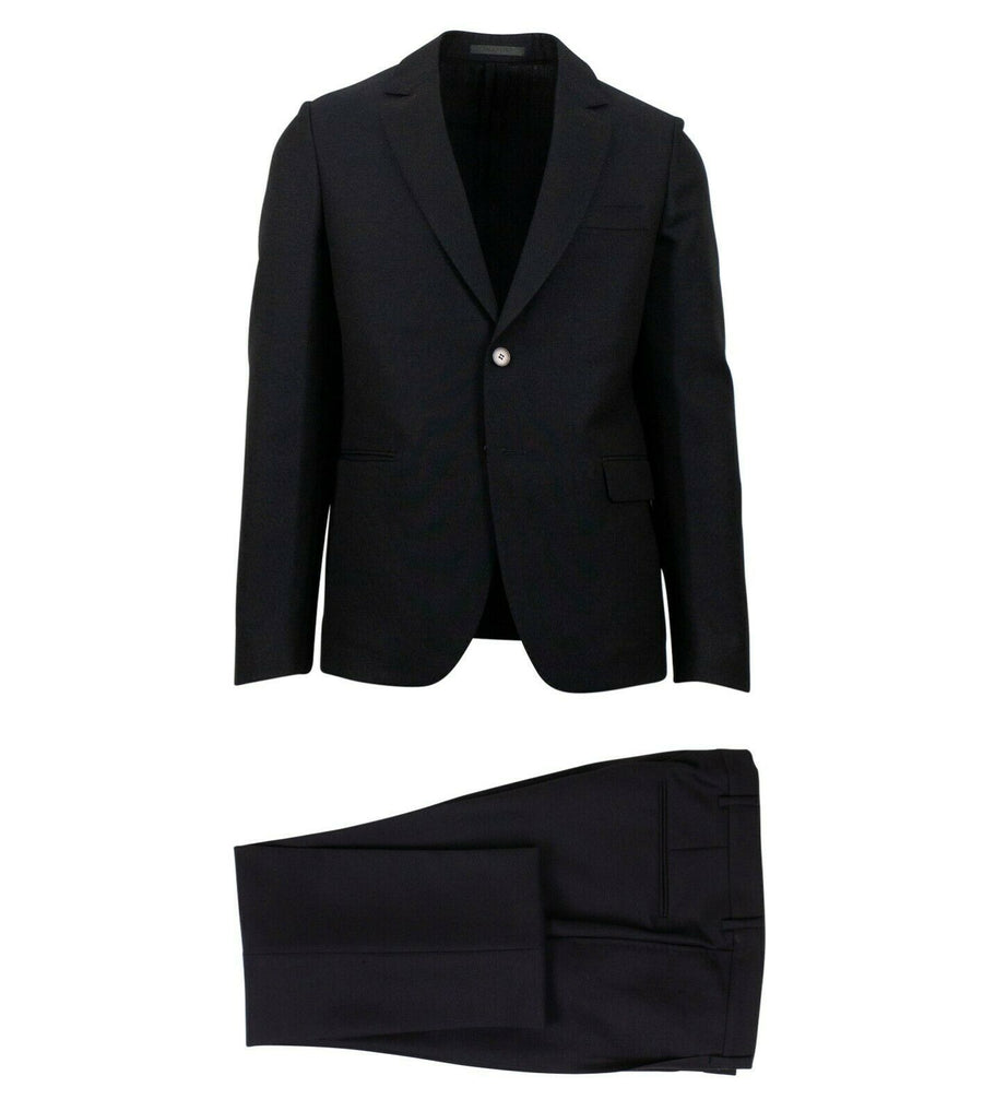 Wool Blend 2 Button Suit - Navy Blue