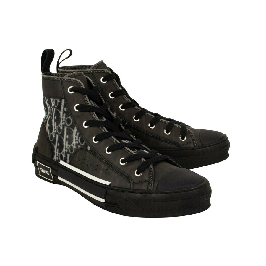 Canvas 'B23' Oblique High-Top Sneakers - Black