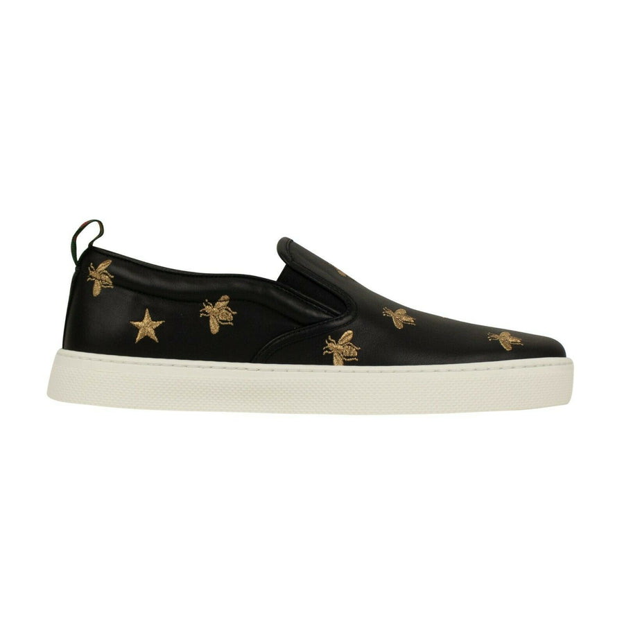 Gold Bees Slip On Sneakers - Black