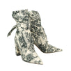 Huggy Toile De Jouy Fabric Ankle Boots - Cream / Blue