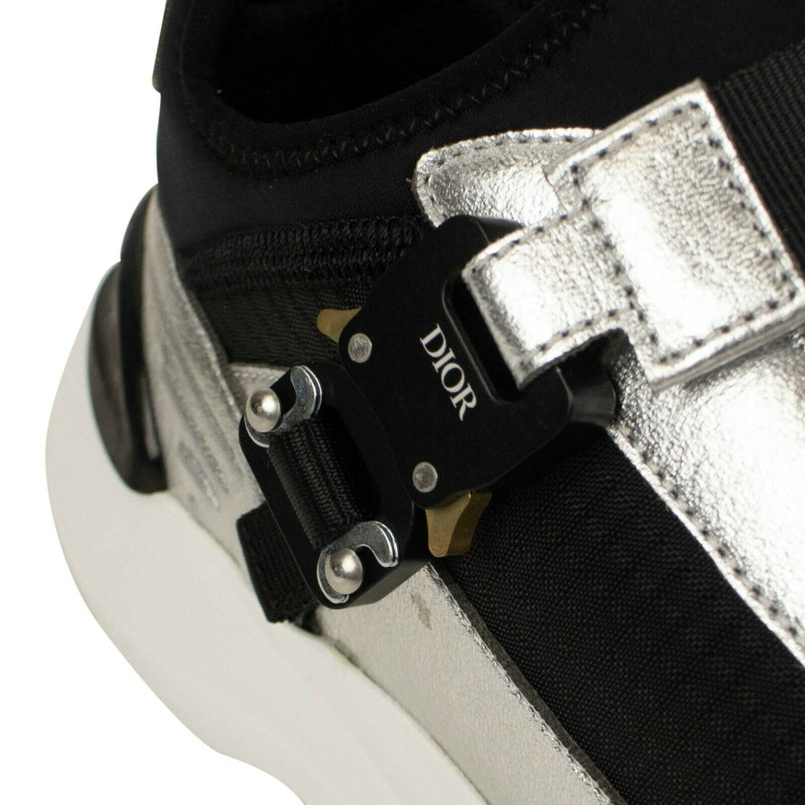 'B24 Runtek' Low Top Sneakers - Black And Silver